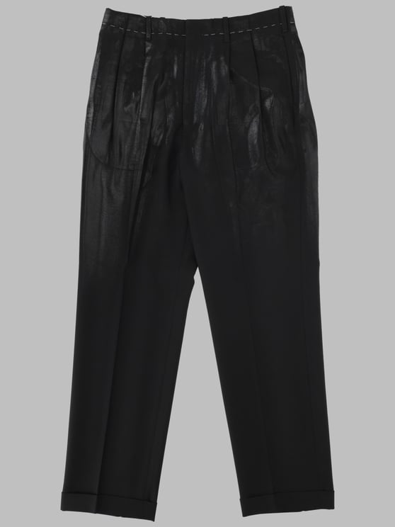 Maison Margiela Cropped Black Trousers with Tailored Design and Refined Texture