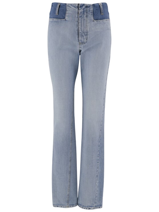 Maison Margiela High-Waisted Straight-Leg Jeans with Contrast Details