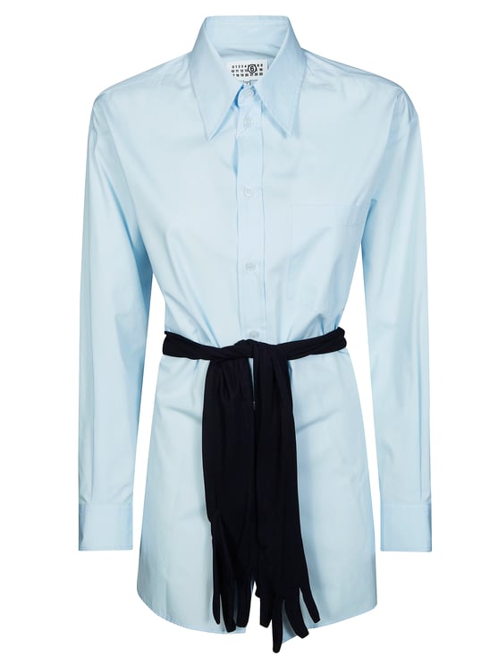 Maison Margiela Long Sleeved Contrast Belt Tailored Shirt