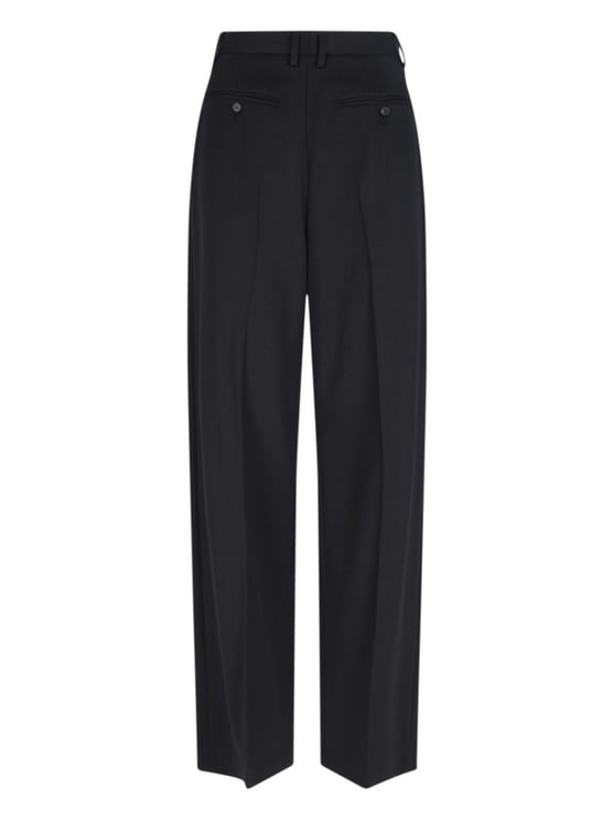 Maison Margiela High-Waisted Black Tailored Pants With Wide-Leg Silhouette
