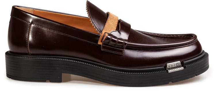 Maison Margiela Maison margiela brushed leather loafers, wine color