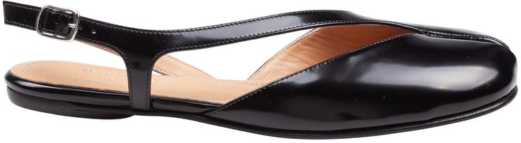 Maison Margiela Maison margiela tbi brushed leather ballerina shoes, black