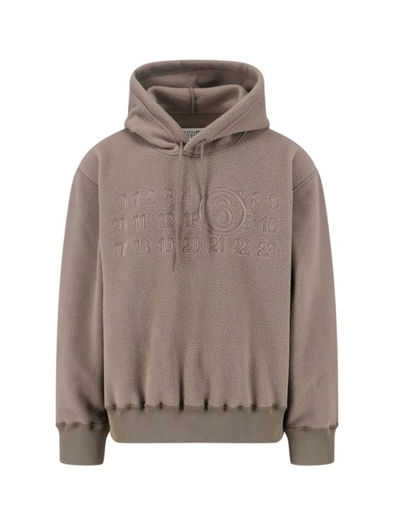 Maison Margiela Teddy Fabric Hoodie With Embroidered Mm6 Logo
