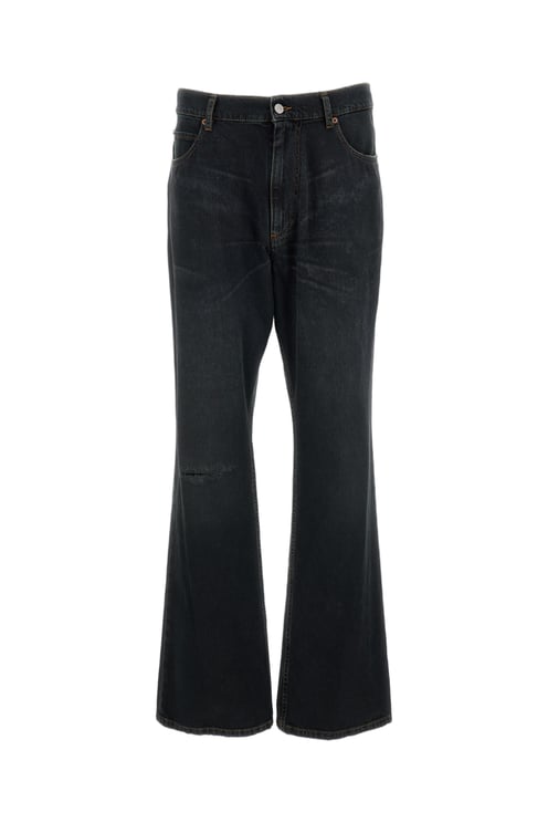 Maison Margiela Blue Straight-Leg Cutout Knee Jeans