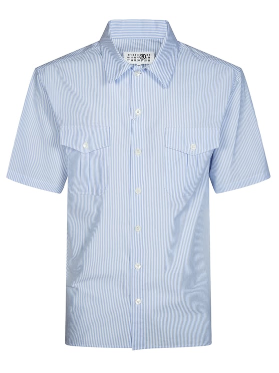 Maison Margiela Pinstripe Short-Sleeved Tailored Shirt