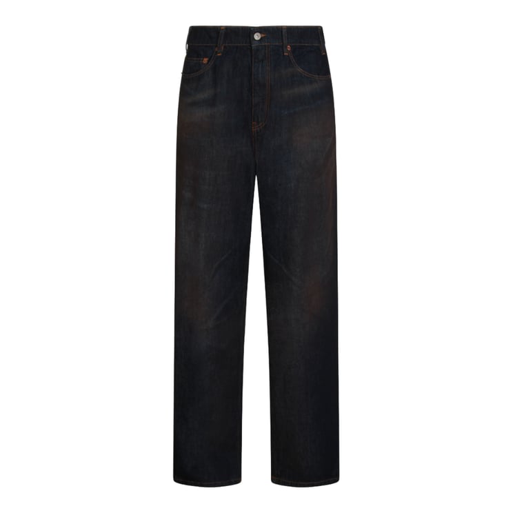 Maison Margiela Straight-Leg Denim Jeans With Dark Indigo Wash And Contrast Stitching