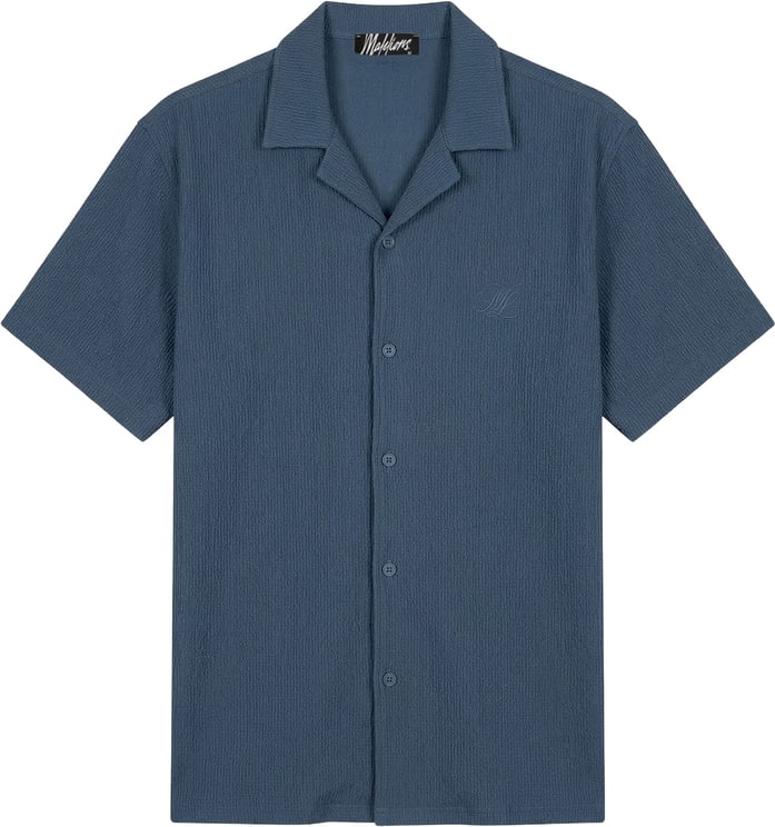 Malelions Malelions  Emblem Seersucker Shirt MMC30026057 Navy 42008