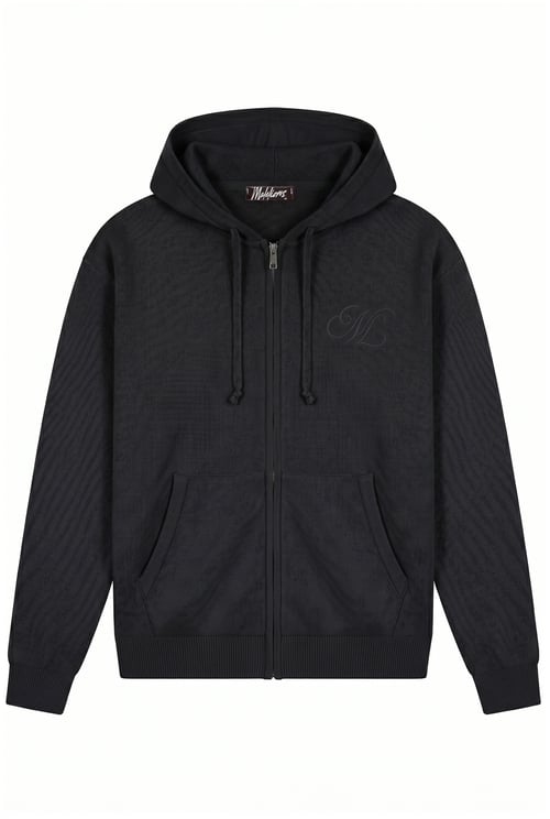 Malelions Malelions Men Oversized Knitted Emblem Zip Hoodie