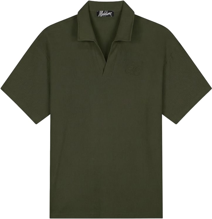 Malelions Malelions Men Emblem Seersucker Buttonless Polo