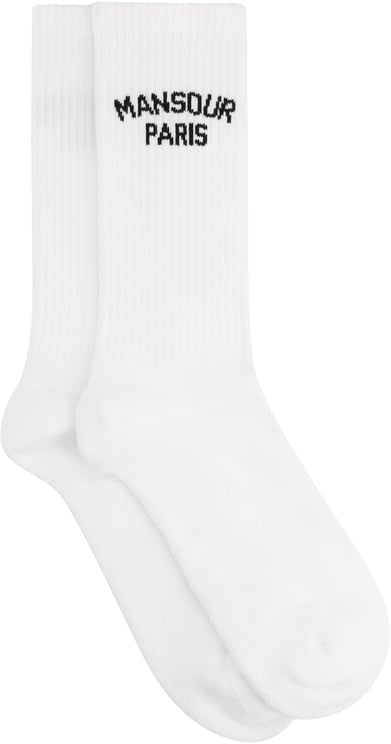 Mansour College mid calf socks white