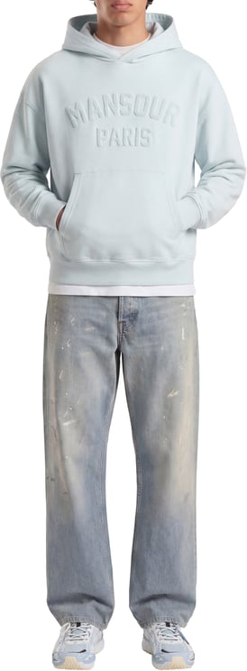 Mansour Paris College Hoodie Misty Blue