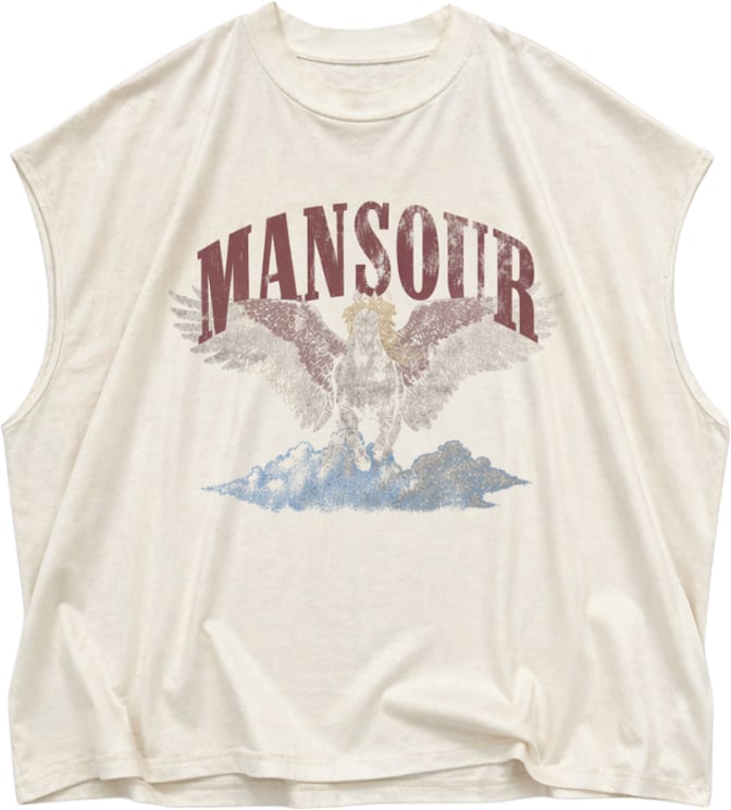 Mansour Cloud Runner Sleeveless T-shirt Dusty White