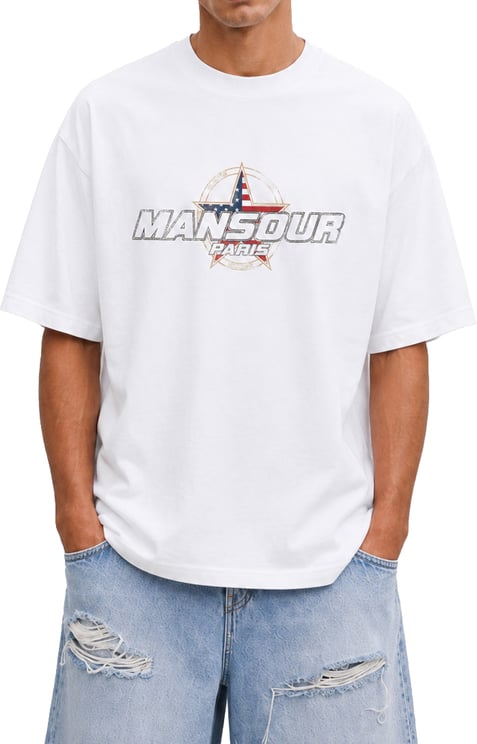 Mansour Stars and Stripes T-shirt Vintage White