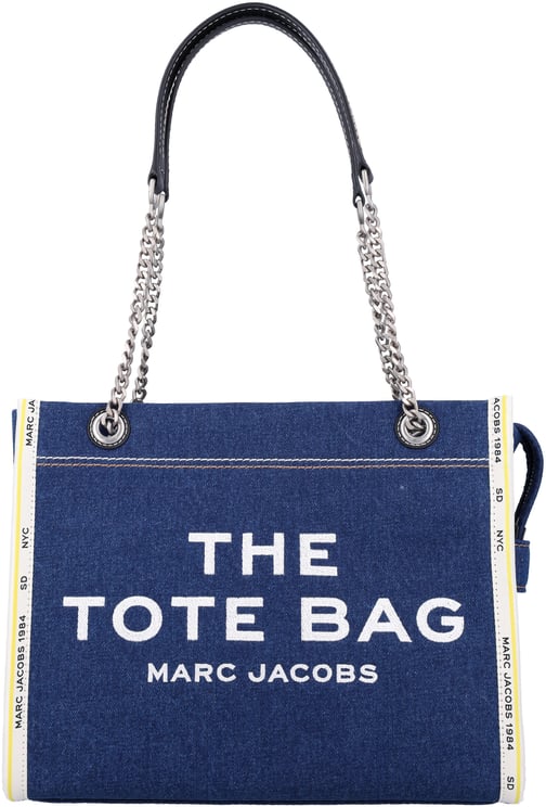 Marc Jacobs The Medium Tote Chain Denim Dark Wash