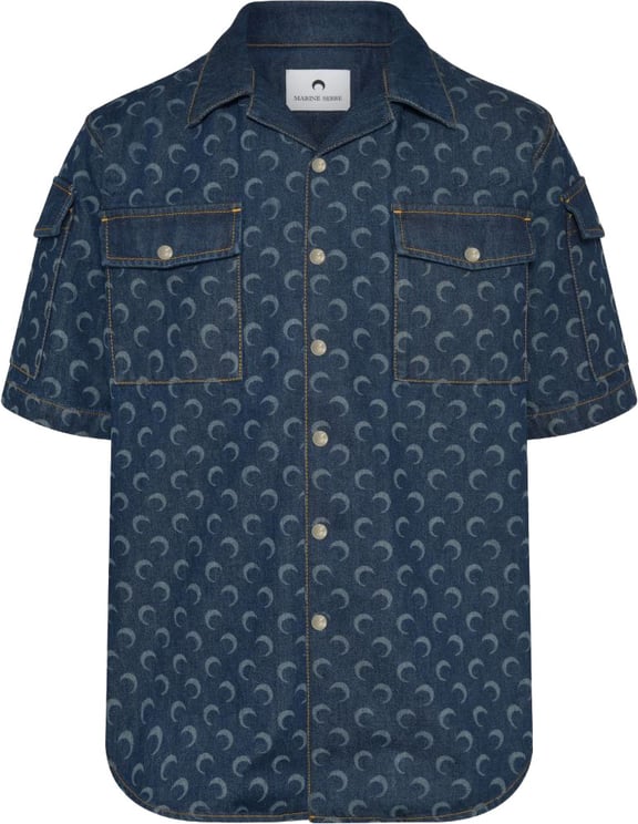 Marine Serre Shirts Navy