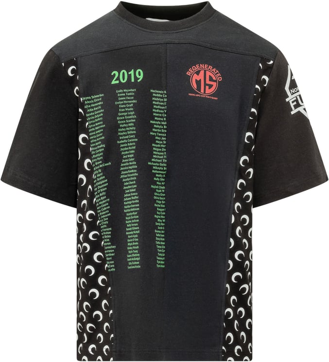Marine Serre T-shirt con Stampa Grafica e Inserti