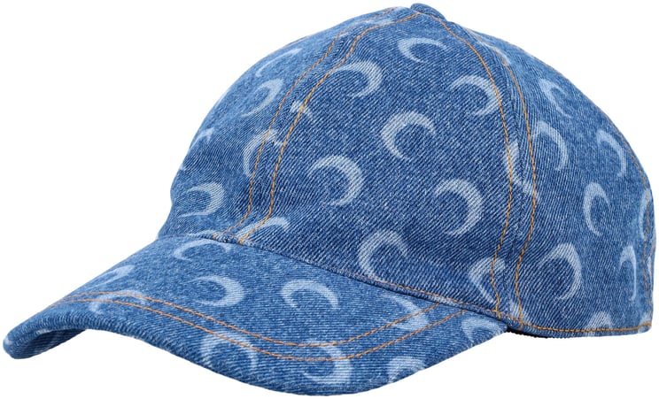 Marine Serre Denim Cap Moon Blue