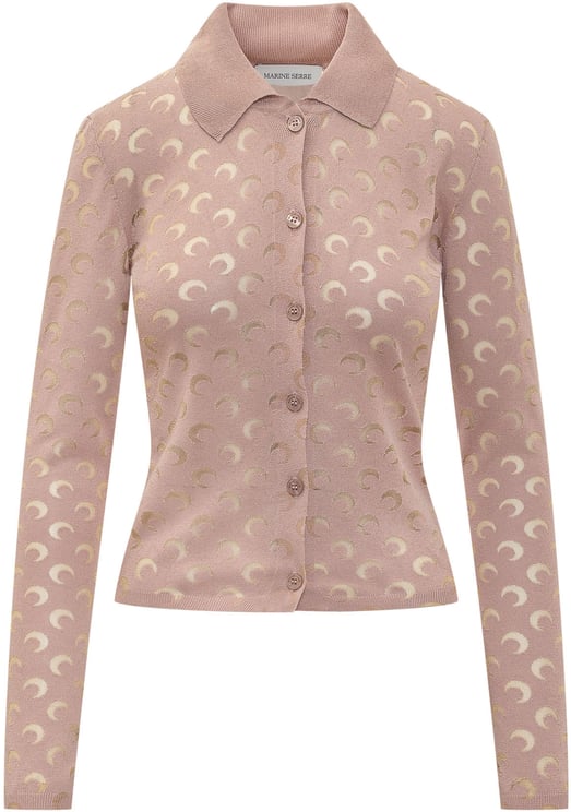 Marine Serre Moon Cardigan con Colletto