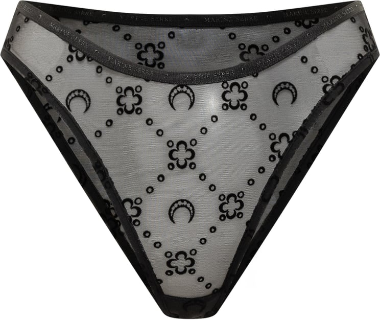 Marine Serre Marine Serre Slip in Tulle con Ricami Logo