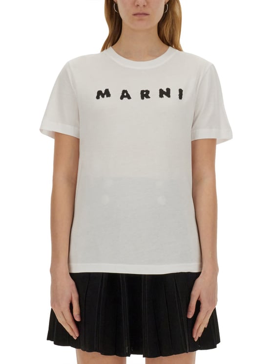 Marni COTTON T-SHIRT WITH LOGO