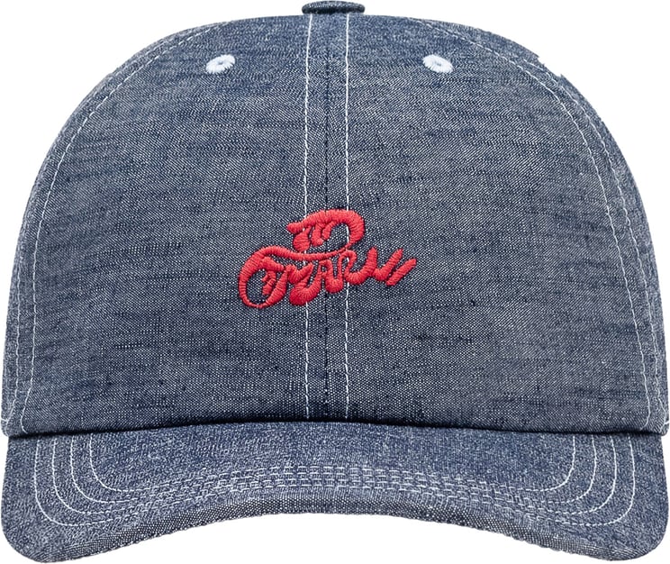 Marni Cappello Baseball In Denim Con Ricamo