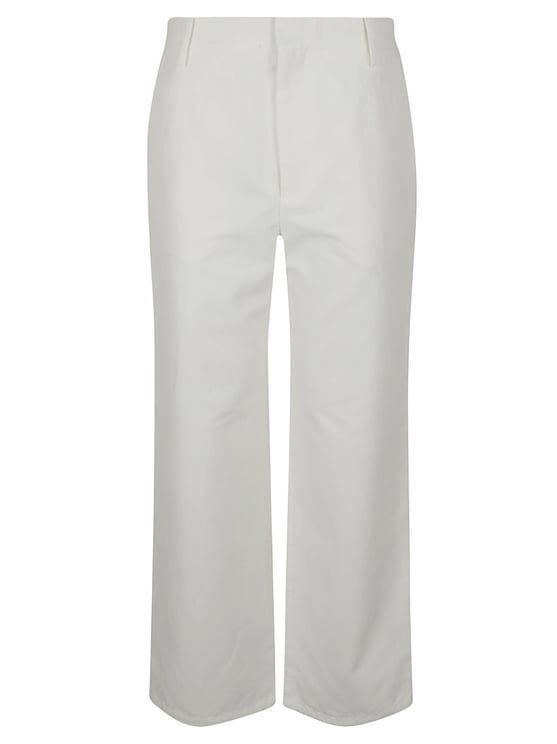 Marni Tailored White Trousers with Design