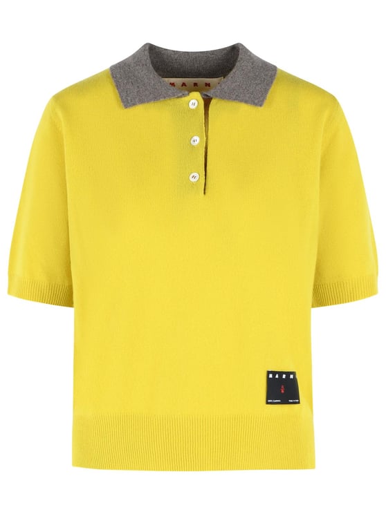 Marni Yellow Cashmere Polo Shirt