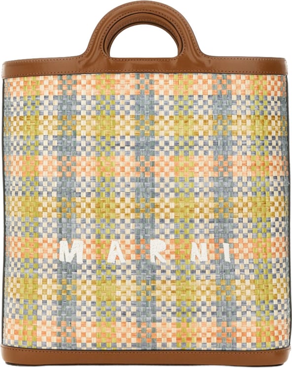 Marni Woven Tropicalia Bag With Calf Leather Trim