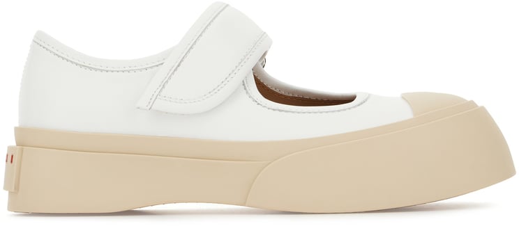 Marni Marni White nappa leather Mary Jane ballerinas