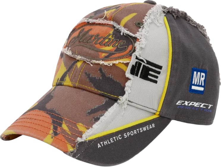 Martine Rose Collage Cap Orange Camo Grey