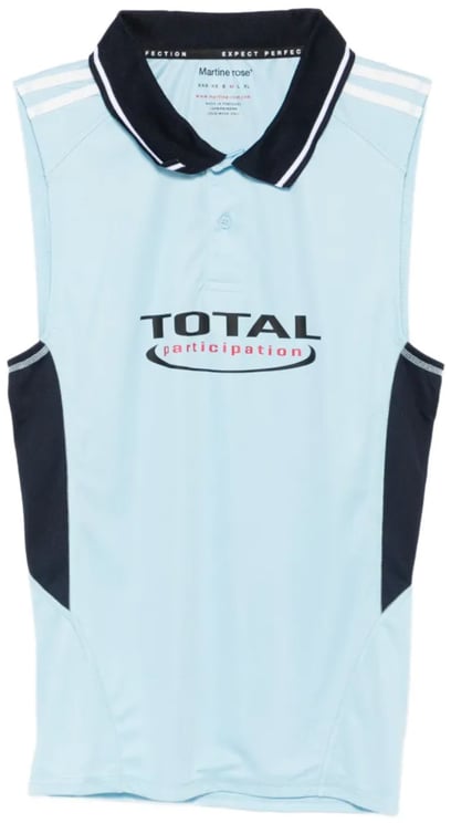 Martine Rose Shrunken Stretch Football Vest Blue Light Blue