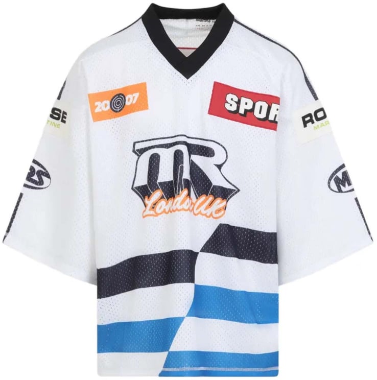 Martine Rose Oversized Hockey Top White Blue