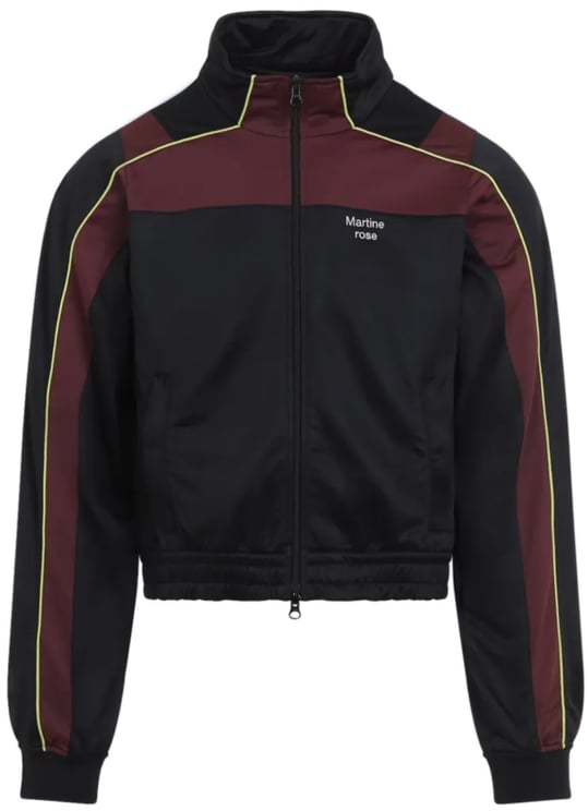 Martine Rose Shrunken Track Jacket Black Burgundy