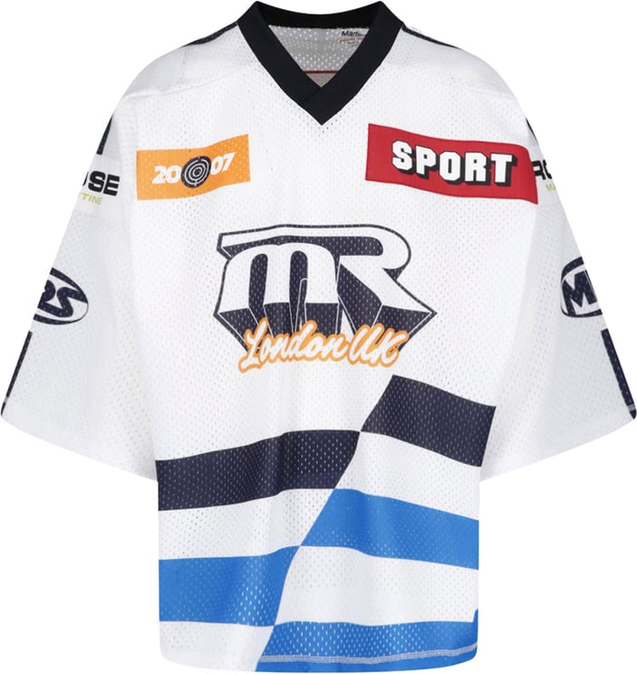 Martine Rose White Relaxed Fit Graphic Sports Jersey