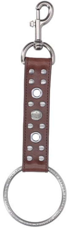 Martine Rose Brown Studded Leather Strap Keychain Charm
