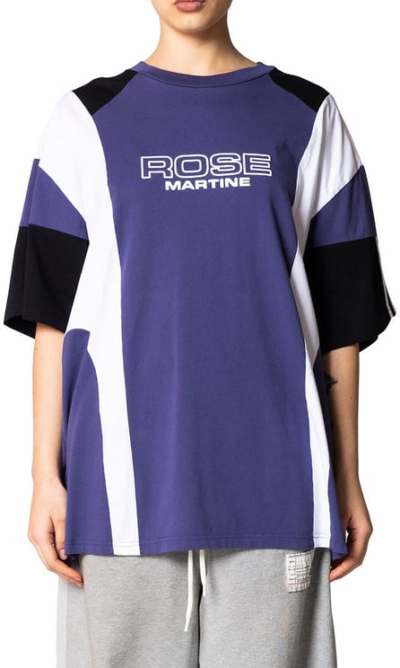 Martine Rose OVERSIZED PANELLED T-SHIRT INDIGO PURPLE