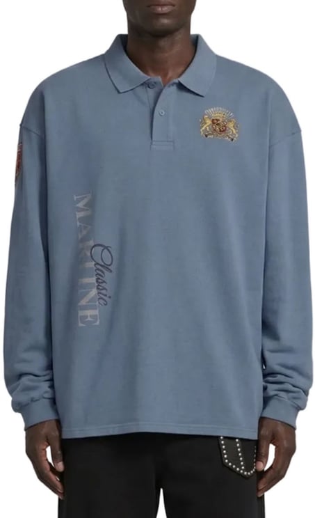 Martine Rose L/S POLO BLUE NAVY WASHED