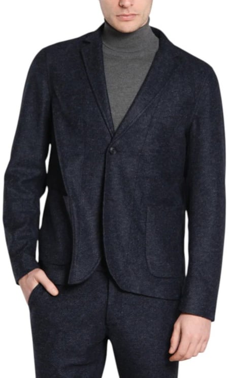 Mason's Veste jersey bleu chiné Roma Mason's Homme 9GC3880 MTE852 012