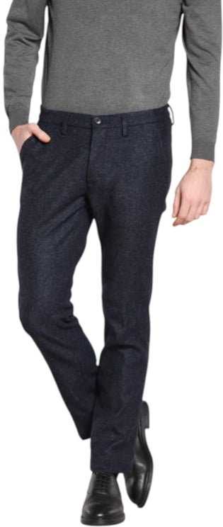 Mason's Pantalon chino jersey bleu chiné Torino Jog Mason's Homme 9PF2R5450 MTE852 012
