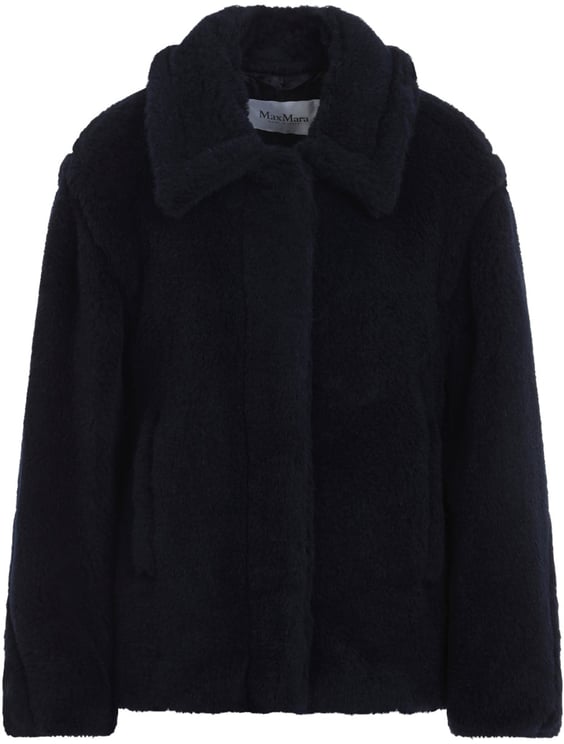 Max Mara Max Mara Fuggito Short Blue Teddy Coat