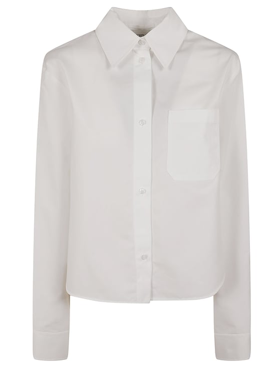 Max Mara Cropped Shirt with Fully Pleated Back and Asymmetrical Hem