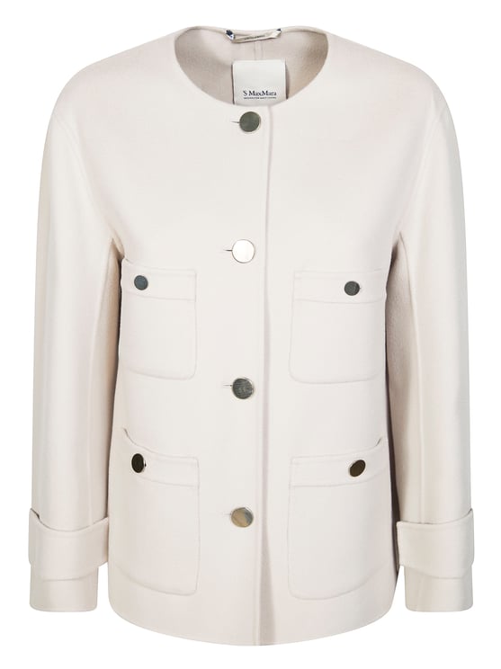 Max Mara White Alba Four Patch Pocket Jacket