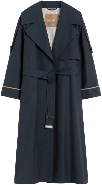 Max Mara Blue Utren Mid-Length Trench Coat