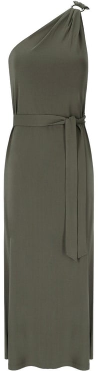 Max Mara MM MAX MARA VERBENA KHAKI ONE-SHOULDER DRESS