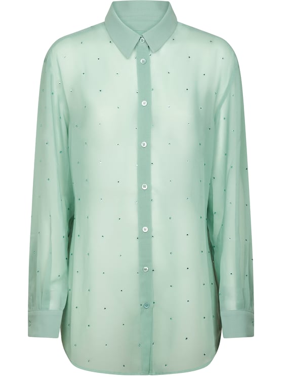 MC2 Saint Barth Sheer Georgette Shirt with Rhinestone Embellishments