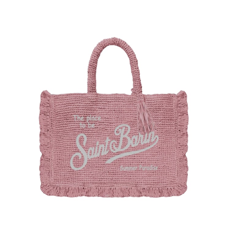 MC2 Saint Barth Textured Raffia Bag With Contrasting Logo