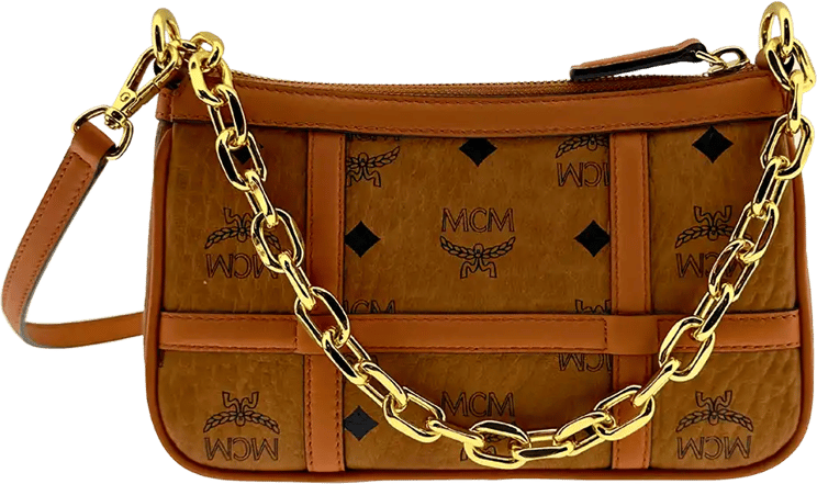MCM MCM Aren Mini Crossbody Bag Visetos Cognac / very good