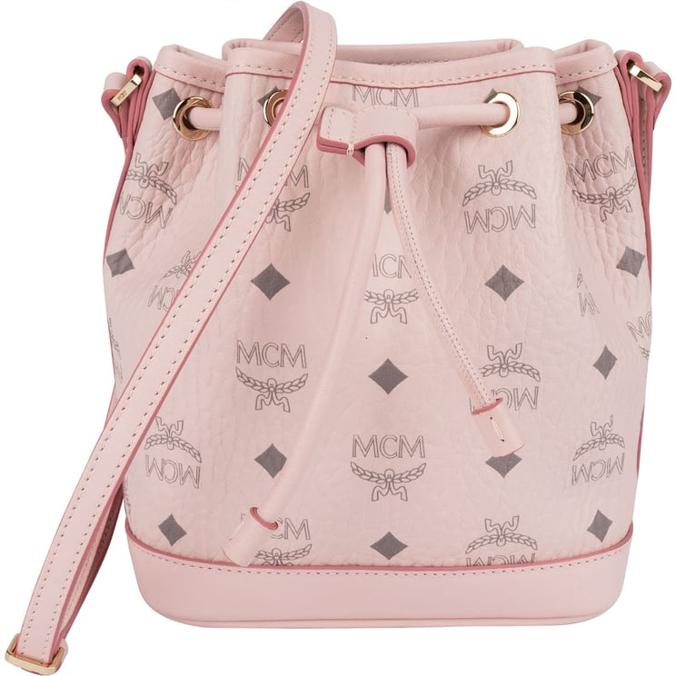 MCM MCM Pink Monogram Visetos Mini Drawstring Crossbody Bag?