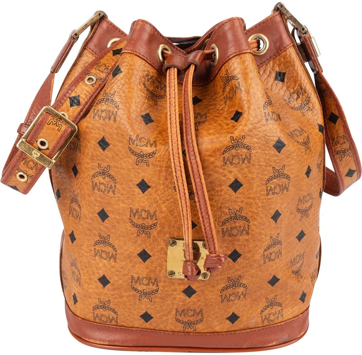 MCM MCM Monogram Visetos Drawstring Bucket Crossbody Bag