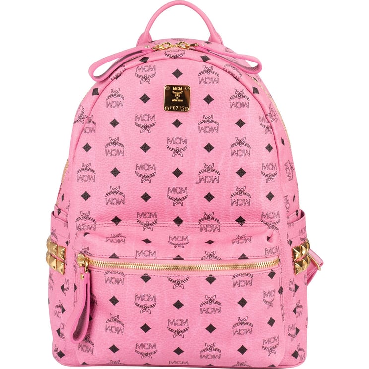 MCM MCM Monogram Visetos Pink Stark Studded Backpack